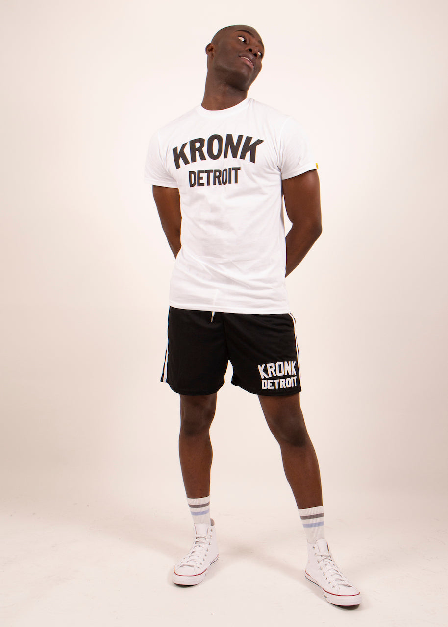 KRONK Detroit T Shirt White with Black logo
