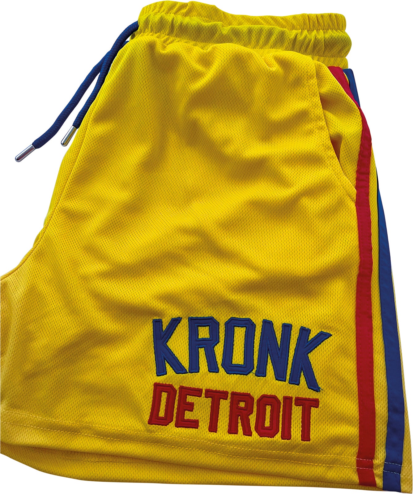 KRONK Iconic Detroit Applique Lined Shorts Yellow