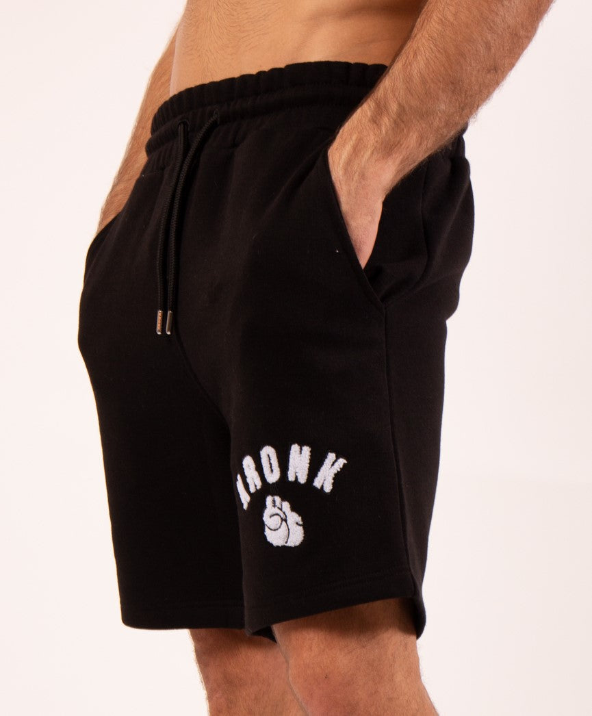 KRONK One Colour Gloves Jog Shorts Towelling Applique Logo Black