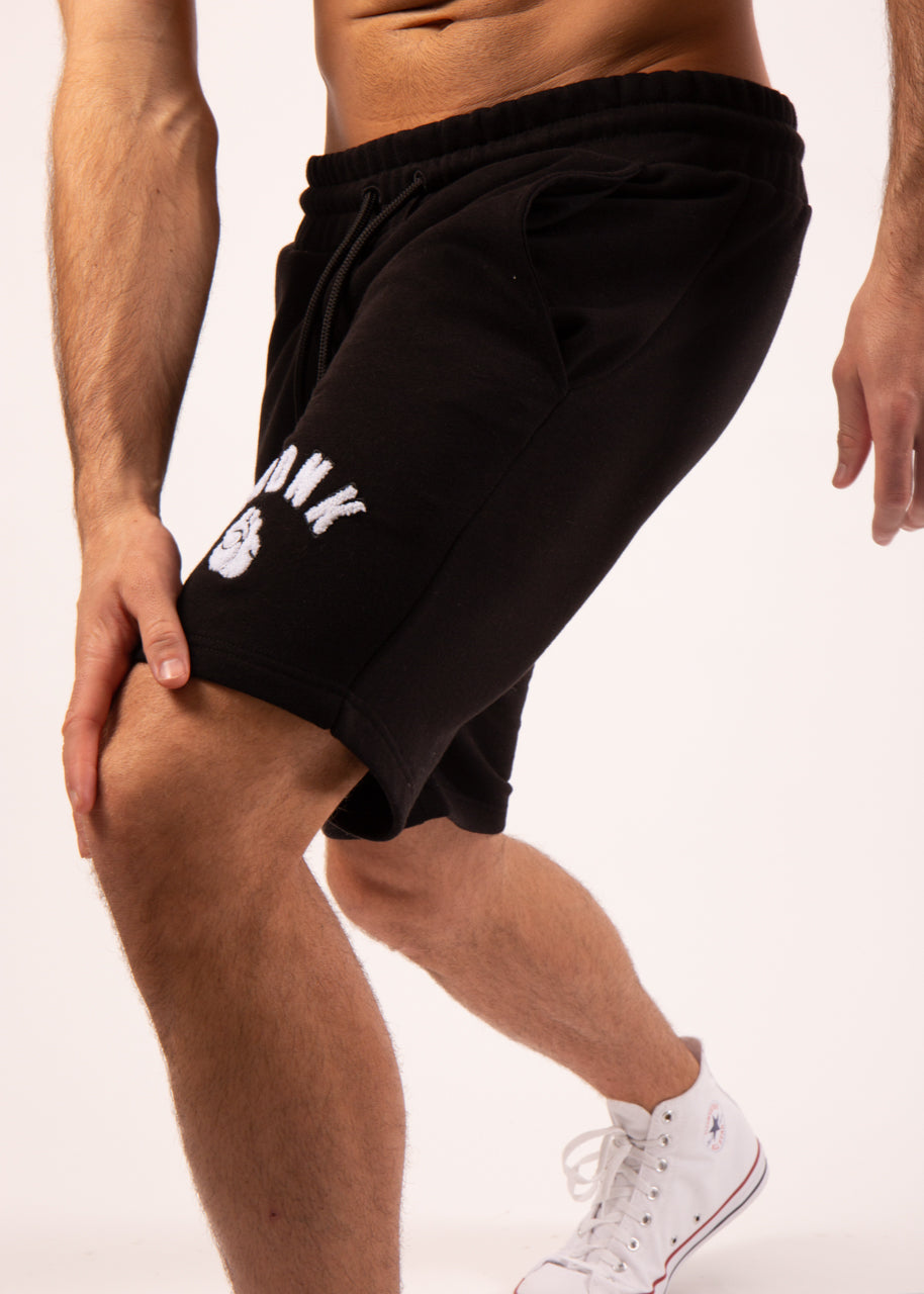 KRONK One Colour Gloves Jog Shorts Towelling Applique Logo Black