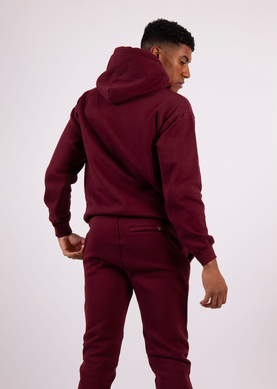 Kronk Detroit Joggers Regular Fit Maroon with White Applique logo