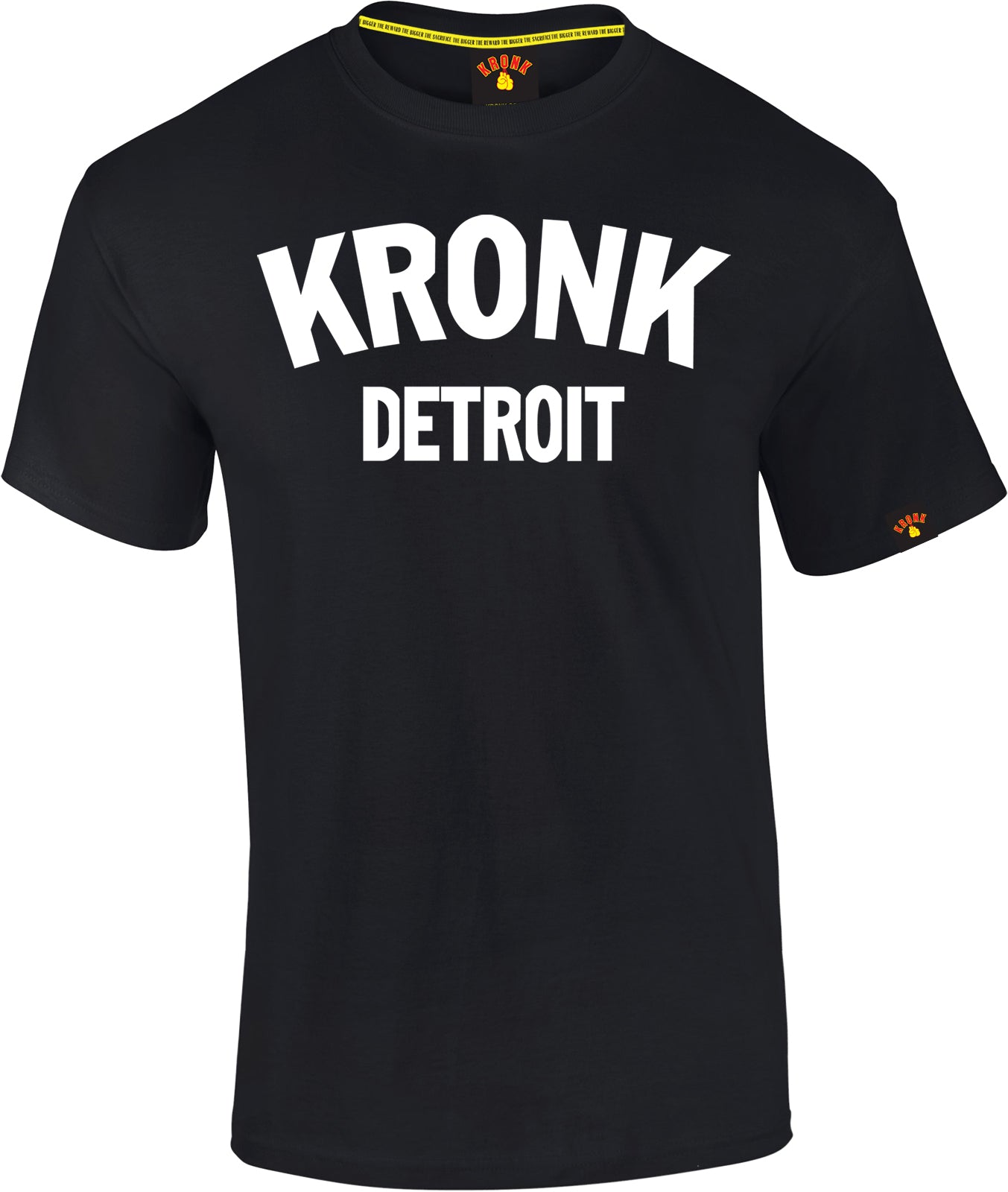 KRONK Detroit Regular Fit T Shirt Black with white logo