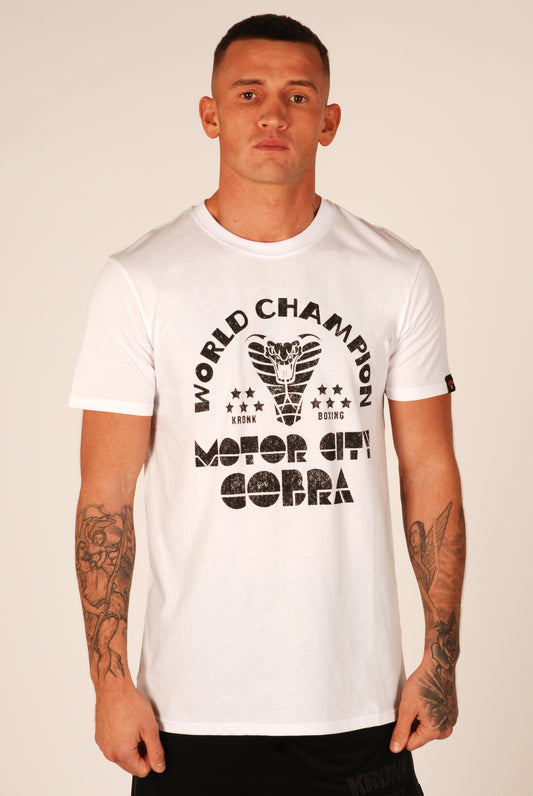 KRONK Thomas Hearns Motor City Cobra Slimfit T Shirt White