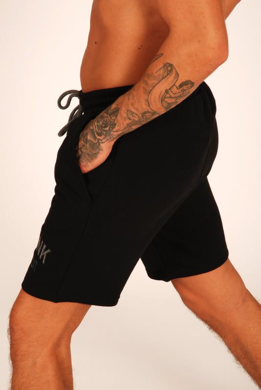 KRONK Detroit Jog Shorts Black with Charcoal Applique logo