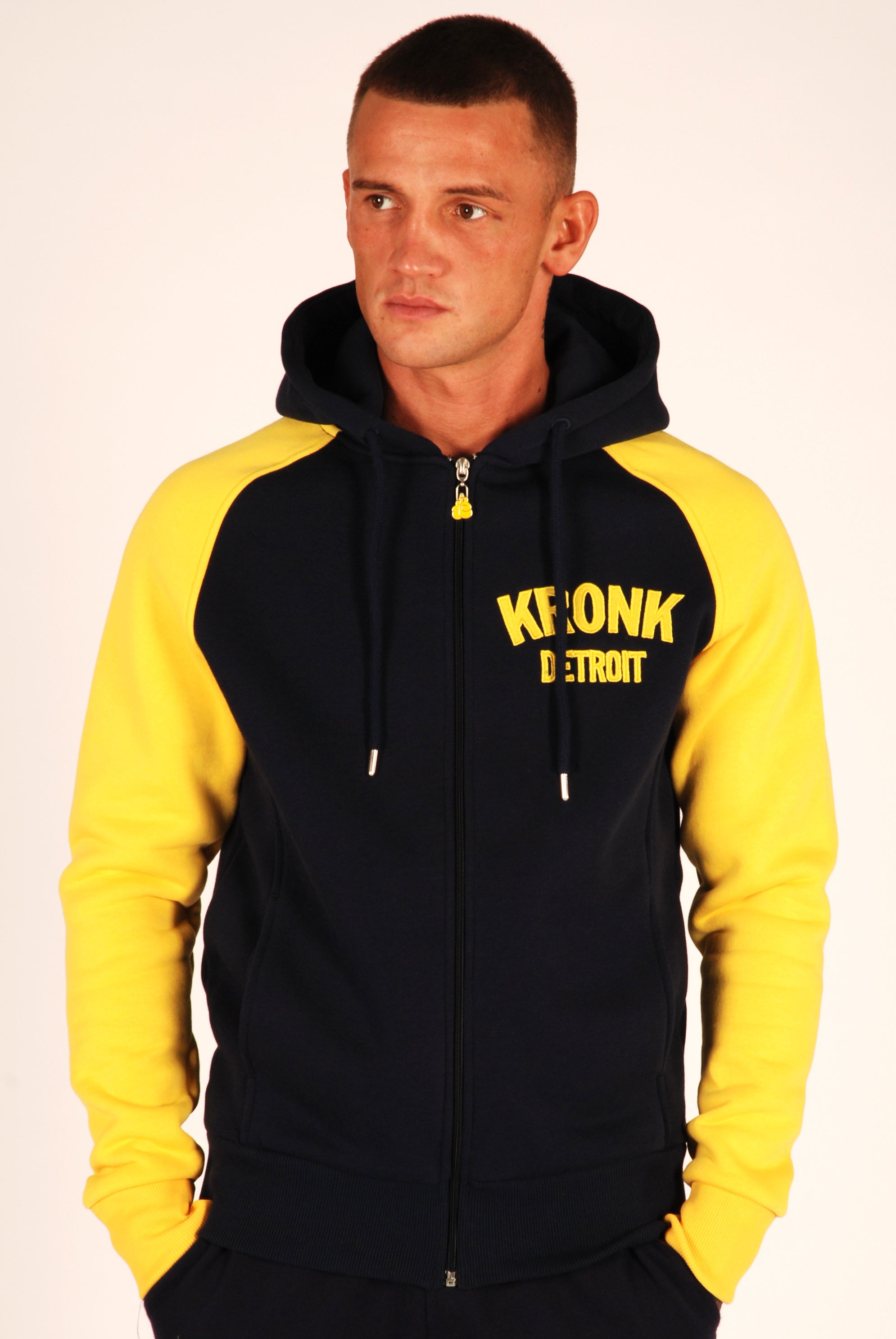 KRONK Detroit Zip Hoodie Regular Fit Navy Kronk Boxing Sportswear