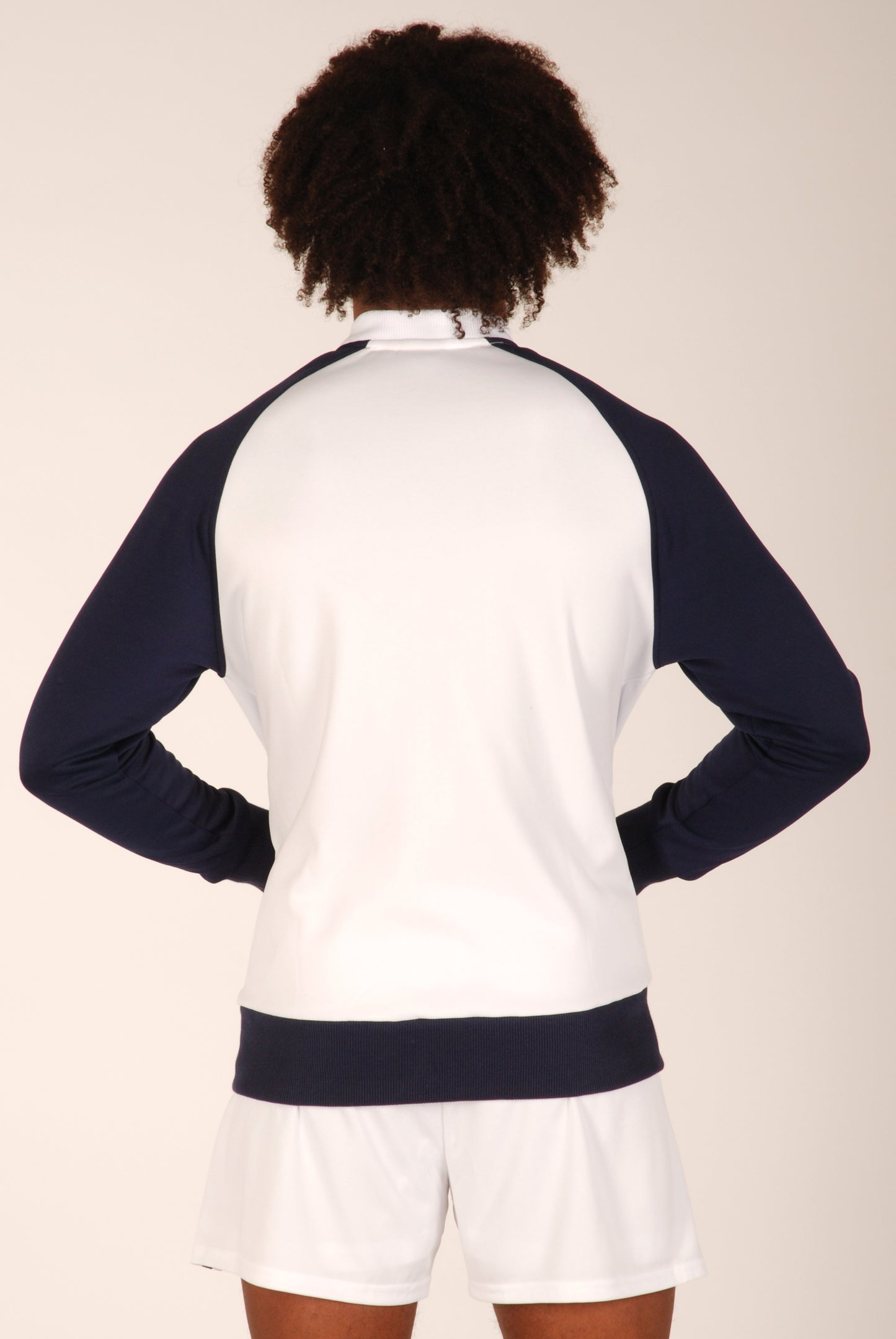 KRONK Iconic Detroit Zip Track Top Navy and White