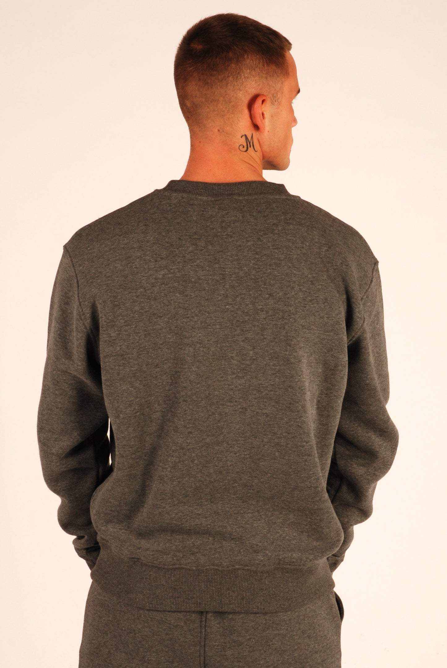 KRONK Detroit Applique Sweatshirt Loose Fit Charcoal with Black Logo