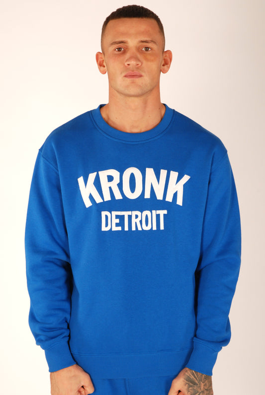 KRONK Detroit Applique Sweatshirt Loose Fit Royal Blue