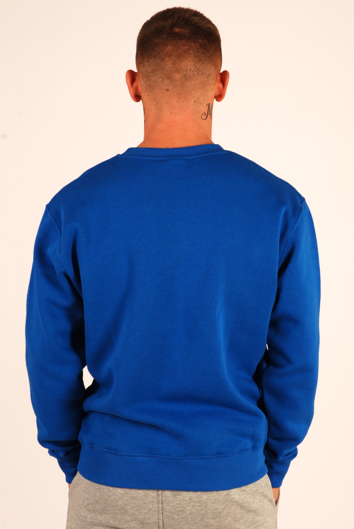 KRONK One Colour Gloves Towelling Applique Logo Sweatshirt Loose Fit Royal Blue
