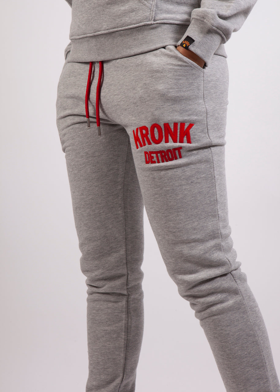 KRONKWOMEN Detroit Joggers Regular Fit Sports Grey with Red Applique logo