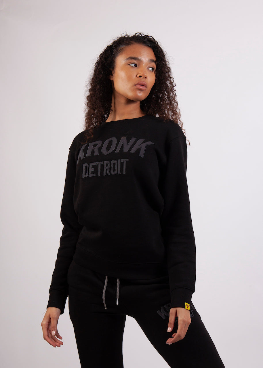 KRONKWOMEN Detroit Applique Sweatshirt Regular Fit  Black